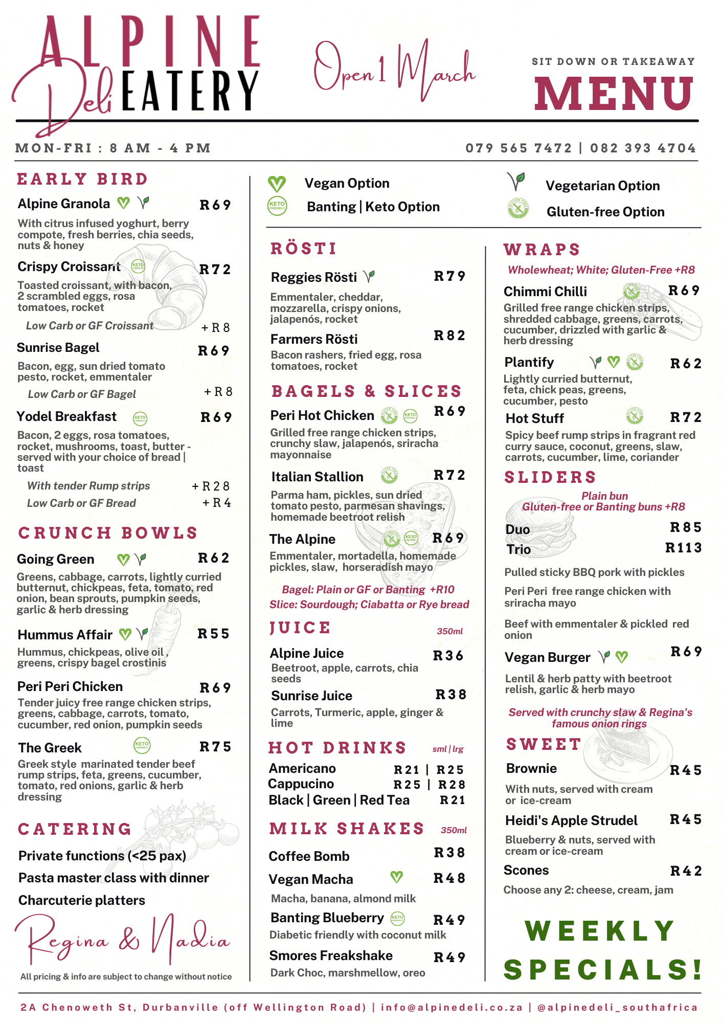 alpine deli eatery menu